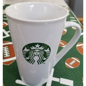 2014 Starbucks White Mermaid siren Logo Ceramic Coffee Mug Tall 17.8 oz / 525 ml